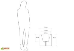 Jardinière Carrée En Polyéthylène Atlantis 40 Cm (pls Coloris) -Garanta Jardin Magasin jardiniere plastique rotomoule double paroi 39cm couleurs 4