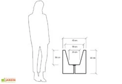 Jardinière Carrée En Polyéthylène Atlantis 50 Cm (pls Coloris) -Garanta Jardin Magasin jardiniere plastique rotomoule double paroi 49cm couleurs 4