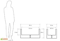 Jardinière Rectangulaire En Polyéthylène Atlantis 80 Cm (pls Coloris) -Garanta Jardin Magasin jardiniere plastique rotomoule double paroi 80cm couleurs 4