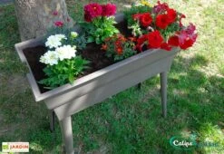 Jardinière Calipso Maxi Basic 40L + Pieds Amovibles – Taupe -Garanta Jardin Magasin jardiniere polypropylene 40l pieds amovibles calipso maxi basic taupe 4