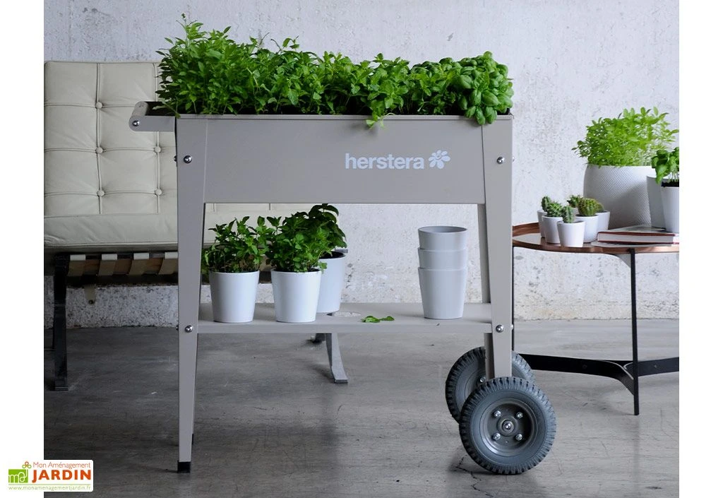 Jardinière Sur Pieds En Acier Avec Roues – Barcelona Liso 4 Jardinière Sur Pieds En Acier Avec Roues – Barcelona Liso – Image 2