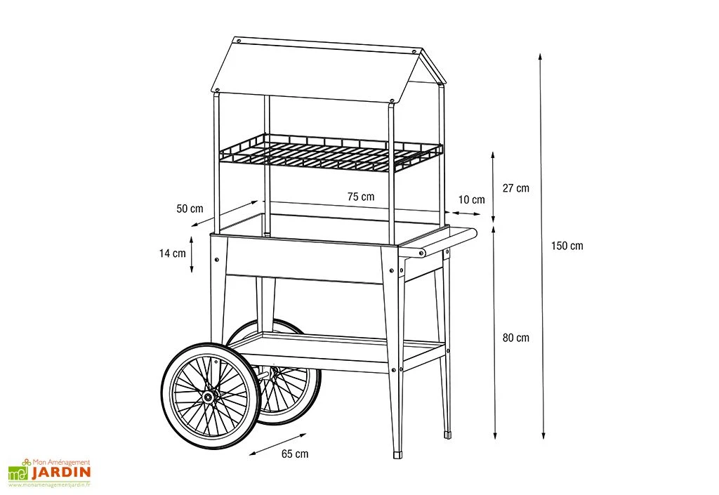 Potager Sur Pieds Avec Roues Et Toit 75 X 50 X 150 Cm – Urban Expert 4 Potager Sur Pieds Avec Roues Et Toit 75 X 50 X 150 Cm – Urban Expert – Image 2