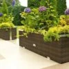 Jardinière En Résine Tressée 108x39x43cm (l,l,h) -Garanta Jardin Magasin jardiniere resine tressee rectangle 2
