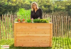 Jardinière En Bois De Mélèze Bac Potager 130 X 65 X 84 Cm -Garanta Jardin Magasin jardiniere surelevee 130x84cm