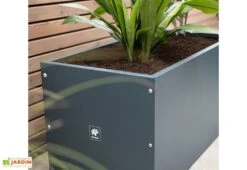 Jardinière Rectangulaire En Métal Thermolaqué Gris Anthracite -Garanta Jardin Magasin jardiniere terrasse