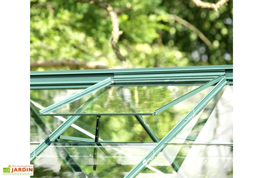 Serre De Jardin En Verre Trempé Lams 4,9 M² - Allium Vert 4 Serre De Jardin En Verre Trempé Lams 4,9 M² - Allium Vert – Image 2