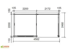 Abri De Jardin En Bois D’Épicéa Brut Avec Auvent Sophy 10 M² -Garanta Jardin Magasin plan abri sophy