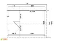 Abri De Jardin En Bois D’épicéa 13,2 M² – Lola 2 -Garanta Jardin Magasin plan au sol dimensions lola 2