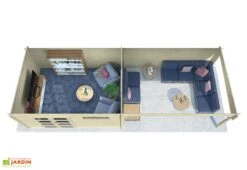 Abri De Jardin + Auvent En Bois D’épicéa Brut 22,9 M² -Garanta Jardin Magasin plan coupe abri jardin terrasse bois