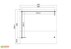 Abri De Jardin Ouvert En Bois D’épicéa Brut Kirian 300 – 11,4 M² -Garanta Jardin Magasin plan dimensions abri jardin ouvert bois kirian 300