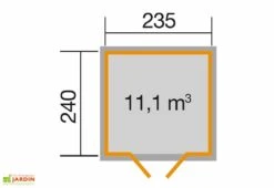 Abri De Jardin En Bois D’épicéa 219 Weka-Line T1 - 5,64 M² -Garanta Jardin Magasin plan dimensions cabane jardin 219 weka line t1