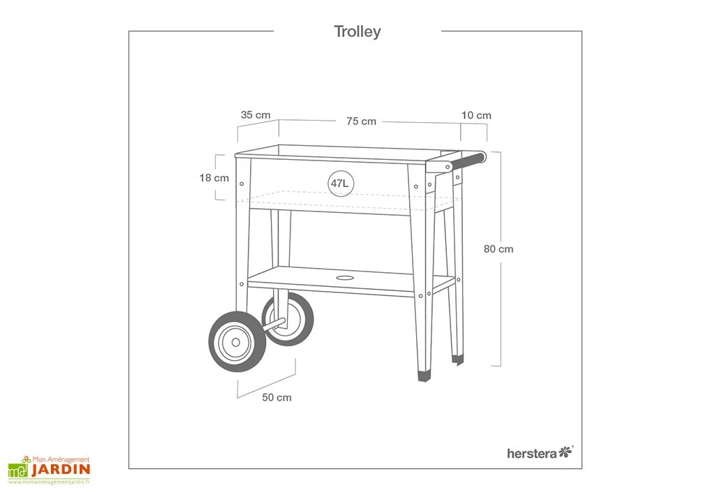 Jardinière Sur Pieds En Acier Avec Roues – Barcelona Liso 8 Jardinière Sur Pieds En Acier Avec Roues – Barcelona Liso – Image 6