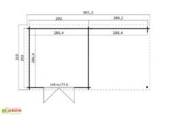 Abri De Jardin Avec Auvent En Bois D’épicéa Brut 18,75 M² - Elody -Garanta Jardin Magasin plan dimensions elody