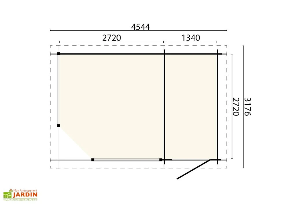 Pavillon De Jardin En Bois D’épicéa Brut Alfred – 14,39 M² 5 Pavillon De Jardin En Bois D’épicéa Brut Alfred – 14,39 M² – Image 3