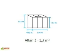 Halls Serre De Jardin Adossée En Verre Horticole Atlan 3 – 1,3 M² -Garanta Jardin Magasin plan serre adossee verre halls atlan