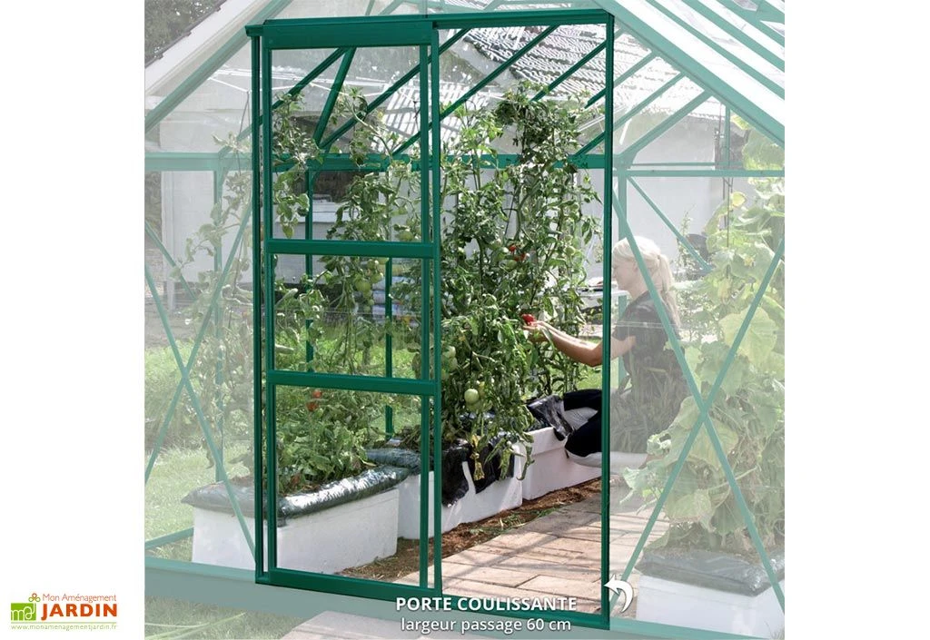 Serre De Jardin En Verre Trempé Lams 8,3 M² - Carvi Vert 4 Serre De Jardin En Verre Trempé Lams 8,3 M² - Carvi Vert – Image 2