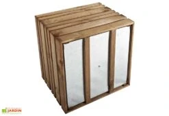 Bac à Fleurs En Bois Lign Z 60 (60x60x50cm) -Garanta Jardin Magasin pot de fleurs en bois