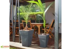 Roto Pot De Fleurs Extérieur En Polyéthylène Et Bois 30 X 45 Cm Quadro S -Garanta Jardin Magasin pot de fleurs exte rieur en polye thyle ne et bois 30x45cm quadro s expo