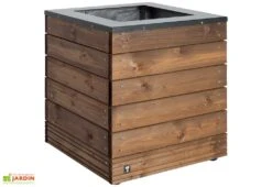 Bac à Fleurs En Bois Selekt (45x45x47) -Garanta Jardin Magasin pot de fleurs selekt 45 x 45 x 47 cm bois acier jardipolys