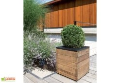 Bac à Fleurs En Bois Selekt (45x45x47) -Garanta Jardin Magasin pot de fleurs selekt jardipolys 45 x 45 x 47