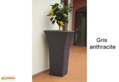 Pot De Fleurs Polyéthylène Patio H85 L48 (pls. Coloris) 13 Pot De Fleurs Polyéthylène Patio H85 L48 (pls. Coloris) -Garanta Jardin Magasin pot fleurs plastique rotomoule polyethylene blanc gris 18l 2