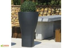 Pot De Fleurs Polyéthylène Domus H85 Ø48 -Garanta Jardin Magasin pot fleurs plastique rotomoule polyethylene blanc gris 35l 1