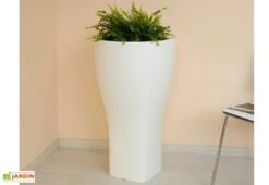 Pot De Fleurs Polyéthylène Domus H85 Ø48 -Garanta Jardin Magasin pot fleurs plastique rotomoule polyethylene blanc gris 35l