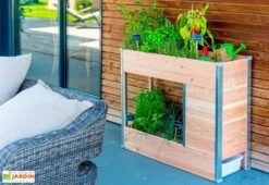 Potager Sur Pieds Balcomposteur Et Composteur Intégré – Bois Douglas -Garanta Jardin Magasin potager urbain jardiniere bois composteur francais 1