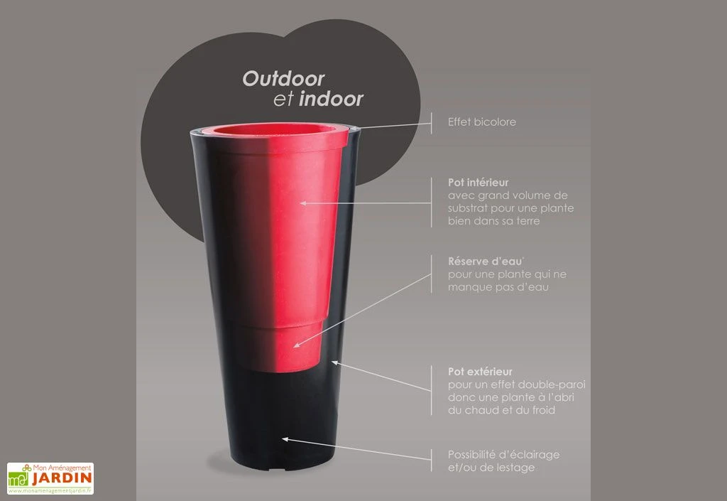 Pot De Fleurs En Plastique Colors Up S Simple Ou Double Paroi (Ø40/27 X 80 Cm) 5 Pot De Fleurs En Plastique Colors Up S Simple Ou Double Paroi (Ø40/27 X 80 Cm) – Image 3