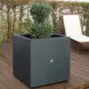 Jardinière Cube En Métal Thermolaqué - 70 X 70 X 70 Cm -Garanta Jardin Magasin profil jardiniere gris anthracite exterieur hg 1
