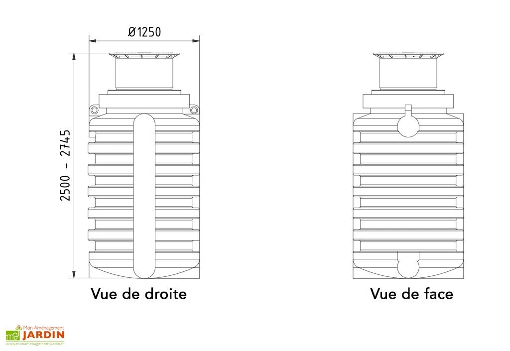 Puits En Polyéthylène à Enterrer Avec Dôme Coulissant 2000 L 6 Puits En Polyéthylène à Enterrer Avec Dôme Coulissant 2000 L – Image 4