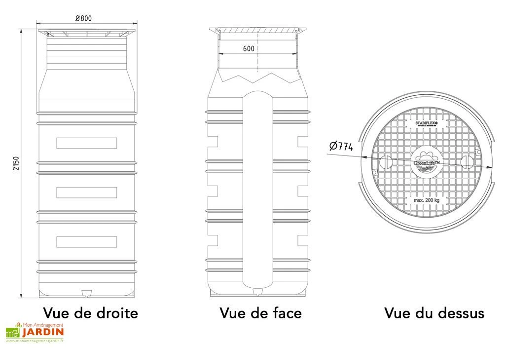 Puits En Polyéthylène à Enterrer 950 L 5 Puits En Polyéthylène à Enterrer 950 L – Image 3