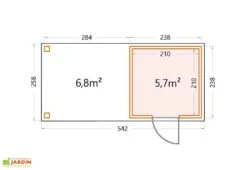 Abri De Jardin En Métal Avec Auvent Open Lounge Anthracite – 12,5 M² -Garanta Jardin Magasin schema abri jardin auvent open lounge 12m2