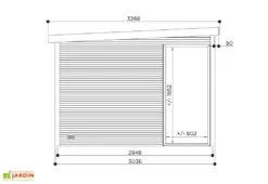 Solid Abri De Jardin En Bois D’épicéa Brut Avec Baie Vitrée - Seda 9,22 M² -Garanta Jardin Magasin schema abri jardin bois seda