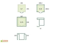 Abri De Jardin En Bois D’épicéa Brut Et Profilés En Aluminium - 8,7 M² -Garanta Jardin Magasin schema abri jardin gardenas 8m2