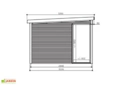 Solid Abri De Jardin En Bois D’épicéa Brut Avec Auvent - Sagres 21,14 M² -Garanta Jardin Magasin schema abri jardin solid sagres