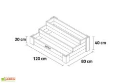 Carré Potager 3 étages En Bois De Pin Traité - 120 X 80 X 40 Cm -Garanta Jardin Magasin schema carre potager 3 etages bois