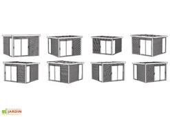 Solid Abri De Jardin En Bois D’épicéa Brut Avec Auvent - Sagres 21,14 M² -Garanta Jardin Magasin schema configurations studio jardin solid sagres