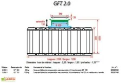 Cuve Récupérateur D'Eau Enterrée Projekt 2000 L -Garanta Jardin Magasin schema cuve plate gft2000 3