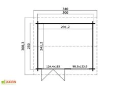 Abri De Jardin En Bois D’épicéa Brut Alex - 7,5 M² 5 Abri De Jardin En Bois D’épicéa Brut Alex - 7,5 M² -Garanta Jardin Magasin schema dimensions abri jardin alex