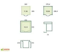 Abri De Jardin En Bois D’épicéa Brut Et Profilés En Aluminium - 11,3 M² -Garanta Jardin Magasin schema dimensions abri jardin bois 11m2