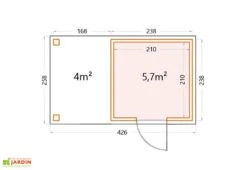 Abri De Jardin En Métal Avec Auvent Open Lounge Anthracite – 9,7 M² -Garanta Jardin Magasin schema dimensions abri jardin open lounge 9m2