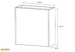 Jardinière En Métal Thermolaqué Profondeur Ajustable - 100 X 40 X 115 Cm 13 Jardinière En Métal Thermolaqué Profondeur Ajustable - 100 X 40 X 115 Cm -Garanta Jardin Magasin schema dimensions jardiniere hg08975801 1