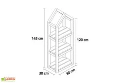 Étagère De Jardin En Bois De Pin Traité Campanile M - 50 X 30 X 145 Cm -Garanta Jardin Magasin schema etagere jardin campanile m