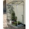 Serre De Jardin Adossée En Verre Lams 0,9 M² - Melissa Alu Naturel -Garanta Jardin Magasin serre adossee petite serre aluminium verre 3mm 130cm