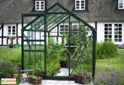 Halls Serre De Jardin En Aluminium Et Verre Trempé Popular 106 - 6,2 M² -Garanta Jardin Magasin serre alu verre trempe popular 106 vert