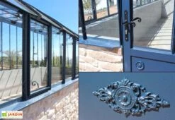 Serre Ancienne En Aluminium Et Verre Trempé 4mm Versailles 455x280m -Garanta Jardin Magasin serre ancienne en aluminium et verre trempe 4mm versailles detail 2