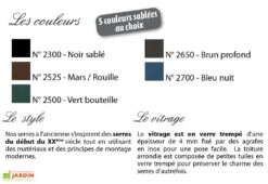 Serre Adossée Ancienne En Aluminium Et Verre Trempé 4mm Chambord 530x280 13 Serre Adossée Ancienne En Aluminium Et Verre Trempé 4mm Chambord 530x280 -Garanta Jardin Magasin serre ancienne en aluminium et verre trempe coloris 2