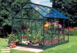 Halls Serre De Jardin En Aluminium Et Verre Trempé Popular 86 - 5 M² -Garanta Jardin Magasin serre culture aluminium verre popular 86 vert