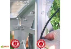 Serre De Jardin Adossée En Verre Lams 0,9 M² - Melissa Anthracite -Garanta Jardin Magasin serre jardin adossee aluminium anthracite verre trempe melissa ida lams 3